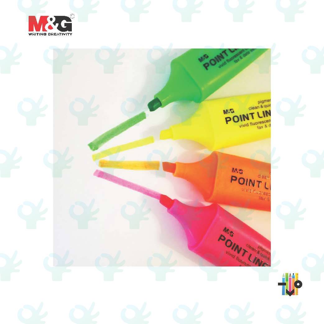 M&G Highlighter (Point Liner) (4 Pcs / Set) Yellow, Orange, Pink, Green